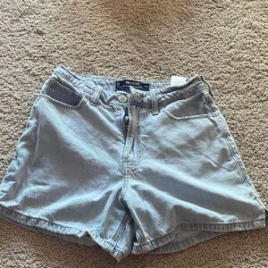 Hollister Blue Jean Shorts Distressed Hem